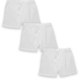 Kiddopanti Pack Of 3 Solid Boxer Shorts - White-picture-10
