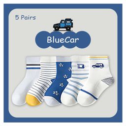 SYGA 5 Pairs Baby Girl & Baby Boy Socks, Toddlers Infant Cotton Warm Stretch Crew Socks with Bluecar Design, Suitable for 9 Months to 2 Years baby-image-26