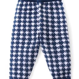 Babyhug Full Length Fleece and Woolen Lounge Pant Abstract Design - Teal Blue-image-12