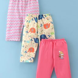 OHMS Single Jersey Knit Full Length Lounge Pants with Animal Print Pack of 3 - Multicolour-image-63