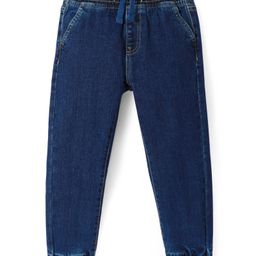 Pine Kids Cotton Rich Stretchable full length denim Joggers - Mid Blue-image-63