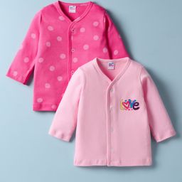 Ben Benny Interlock Knit Full Sleeves Jhablas With Polka Dots Print Pack of 2 - Pink-image-10