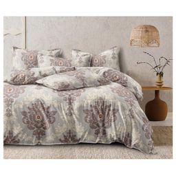 BhaiJi Bedsheets 220 TC Glace Cotton Bed Sheet XXXL King Size 10 Feet Bedsheet 107x120 Inch Without Joints With 2 Pillow covers - Light Brown abstract-image-66