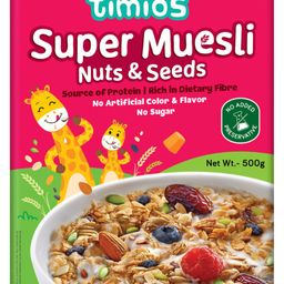 timios Super Muesli Nuts & Seeds High Protein | Rich in Dietary Fibre | No Added Sugar | No Artificial Colors or Flavors | No Preservatives - 500 g-image-36