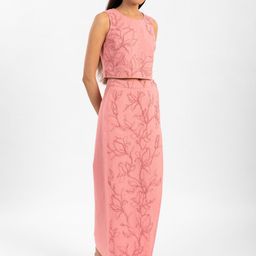 Contemponari Embroidered Top With Skirt Co-Ords-picture-28