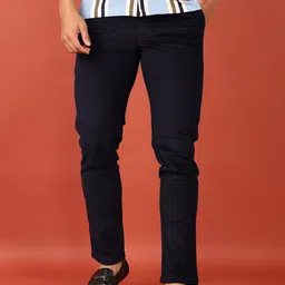 V-Mart Men Solid Mid-Rise Chinos Trousers-image-82