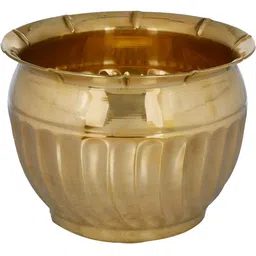 Exotic India Brass Flower Pot Planter-47