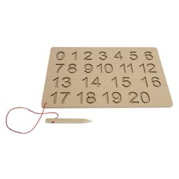 MINDMAKER Wooden Numeric Tracing Board  1  to 20 Number Tracing Board Number Writing Practice Tracing Boards for Kids(Color May Vary) image 2