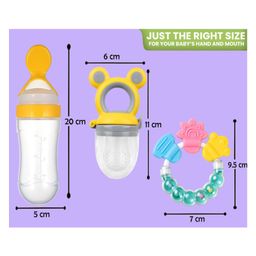 Joy Buzz Baby Food Feeder Nibbler & Rattle Teether Combo - Multicolor image 3