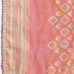 Libas Ethnic Motifs Printed Zari Panelled A-Line Kurta With Trouser & Dupatta image 4