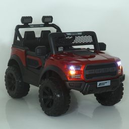 fab n funky Battery Operated Ride On Jeep With Music Lights & Remote Control - Red image 4
