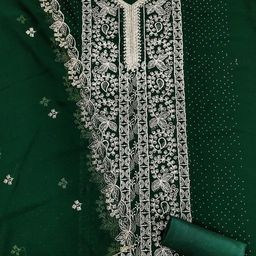 KALINI Women Poly Georgette Embroidered Dress Material-picture-3