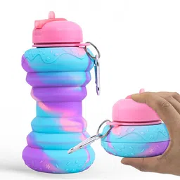 Kuber Industries Blue & Purple Single Plastic Printed Water Bottle-image-99