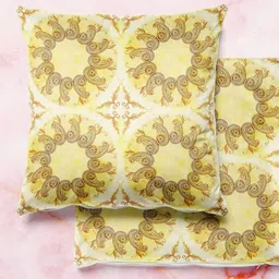 ArtzFolio Multicoloured Set of 2 Velvet Square Cushion Covers-0