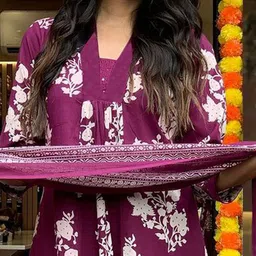KALINI Women Floral Printed Regular Kurta with Palazzos & With Dupatta image 2