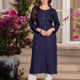 DAEVISH Round Neck Straight Kurta-image-13
