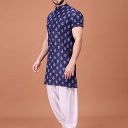 SHIWAM ETHNIX Men Floral Printed Kurta with Salwar image 4