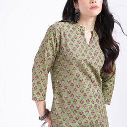 Anouk Rustic Mandarin Collar Floral Printed Straight Kurti-image-73