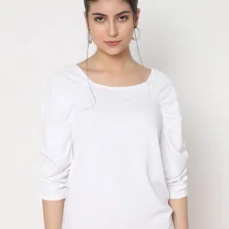AVANOVA Extended Sleeves Sheen Sheer Boxy Top-93