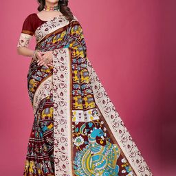 VS MALL Maroon Silk Cotton Sarees-image-58