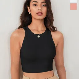 BAESD Women Pack of 3 Vertical Stripes Striped Tank Crop Top-image-12