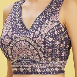 DIVASTRI Embroidered Sequinned Semi-Stitched Lehenga & Unstitched Blouse With Dupatta image 2