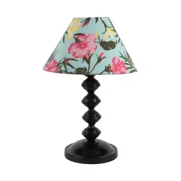 Tucasa TC-47 14.5 Inch Floral Print Table Lamp with Metal Base-image-45