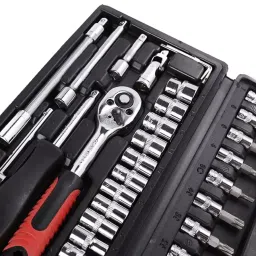 CATRON 6.35 mm (1/4 inch) Drive Socket Set & Metric Ratchet Wrench Set with 4-14 mm CR-V Sockets for Household Auto Precision Socket (Set of 46) image 4