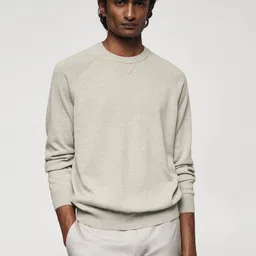 MANGO MAN Solid Pullover-image-45