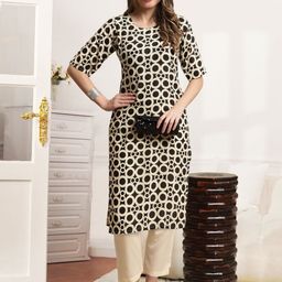 7Threads Geometric Printed Round Neck Straight Kurta with Trouser-picture-18