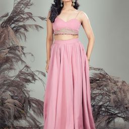 RIRASA Embellished Ready to Wear Organza Lehenga & Blouse-image-14