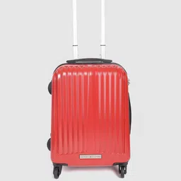 Tommy Hilfiger  Red 360 Degree Rotation 4 Wheels Cabin Hard Trolley Suitcase-image-28