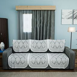 Kuber Industries Grey & White Cotton Sofa Cover-image-39