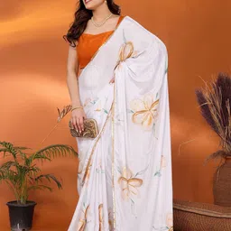 Mitera Floral Poly Chiffon Saree-43