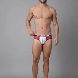 PUMP CLUB Colourblocked Mid-Rise Anti-Bacterial Mesh Basic Briefs ART389-Red-M image 4