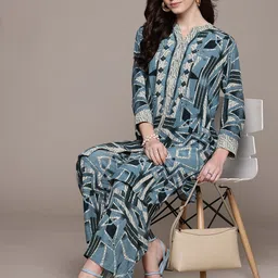 Ritu Kumar Printed Tunic & Palazzos-14