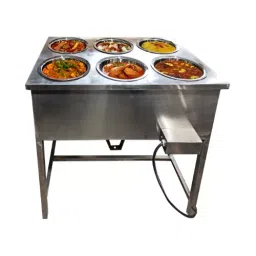 Rajkamal Stainless Steel 6 L Round Electric Bain Marie with 6 pot-9