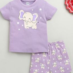 BUMZEE Girls Printed T-shirt with Shorts-image-73
