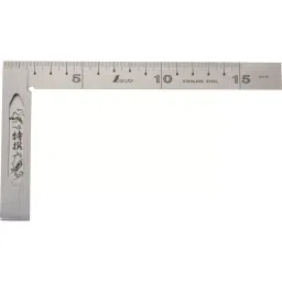 Shinwa Rules Right Angle Flat Type Square Metric Scale 1.5 mm Thickness, 2008842-49