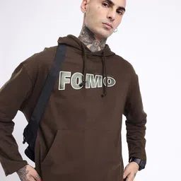 glitchez City Cool Typography Printed Hooded Relaxed Fit Sweatshirt-image-45