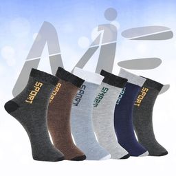 MJE Pack Of 6 Patterned Cotton Ankle Length Socks-picture-10
