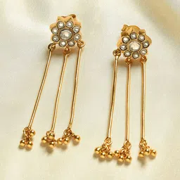 JAYPORE Artificial Stones Studded Contemporary Drop Earrings-picture-39