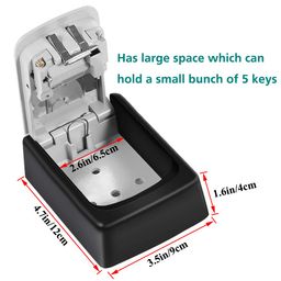 BeskooHome Wall Mounted Key Safe Lockbox - Waterproof Combination Lock Box, Zinc Alloy Storage With Slide Cover, Resettable Code for Spare Keys, Airbnb, Garage - Mounting Kit Included image 4