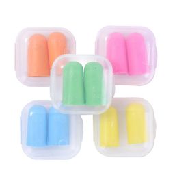 mollensiuer 10 Pairs Assorted Color Soft Ear Plugs Protection Foam Earplug Noise Reduction with Plastic Storage Case for Sleeping, Hearing Protection, Studying, Working image 1
