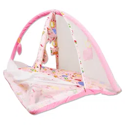 VParents Perry Baby Bedding Set Baby Bedding Mattress Set with Mosquito Net Baby Bed Set and Baby Play Gym with Mosquito Net - Pink-picture-1