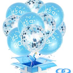 AMFIN Welcome Boy Decoration Welcome Boy Home Baby Boy Balloons Its A Boy Balloon Blue Confetti Balloons for Decoration - Pack of 50-20