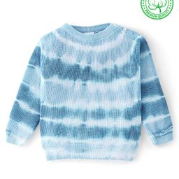 Babyhug Full Sleeves Pullover Sweater Tie Dye Stripes - Blue-picture-4