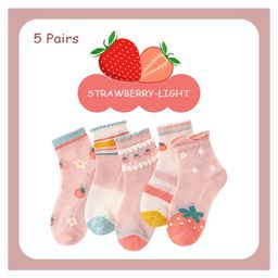 SYGA 5 Pairs Baby Girl & Baby Boy Socks, Toddlers Infant Cotton Stretch Crew Socks with Light Strawberry Design, Suitable for 0-2 Years baby-image-79