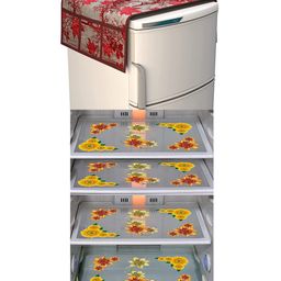 Dakshya Industries Fridge Top Cover and Fridge Mat Combo Set of 5-89