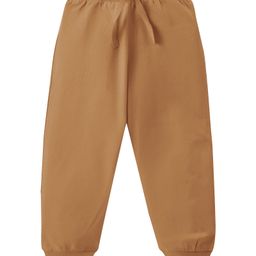 KAVEE Pure Cotton Terry Biowashed Solid Joggers - Brown-image-4